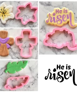 Flour Box Bakery He Is Risen Cookie Cutter Set With Stencil