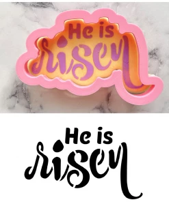 Flour Box Bakery He Is Risen Plaque Cookie Cutter With Stencil ONLY