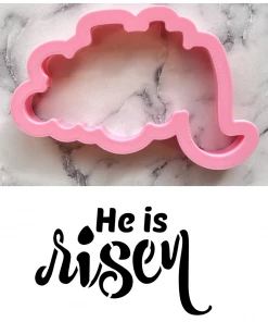 Flour Box Bakery He Is Risen Plaque Cookie Cutter With Stencil ONLY