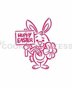Cookie Countess Stencils Bunny And Sign PYO Stencil