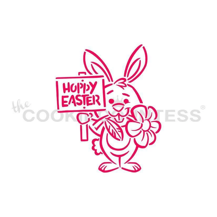Cookie Countess Stencils Bunny And Sign PYO Stencil 3 Cookie Countess Stencils Bunny And Sign PYO Stencil