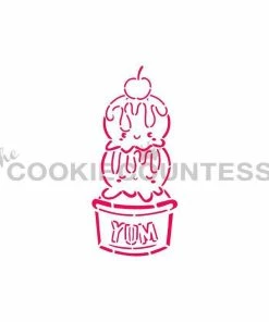 Cookie Countess Yum! Ice Cream! DWC/PYO Stencil