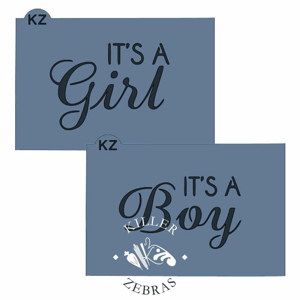 Killer Zebras It's A Girl/Boy KZ Stencil Stencil Set 3 Killer Zebras It's A Girl/Boy KZ Stencil Stencil Set