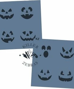Killer Zebras Jack-o-Lantern Faces 2pc KZ Stencil Set