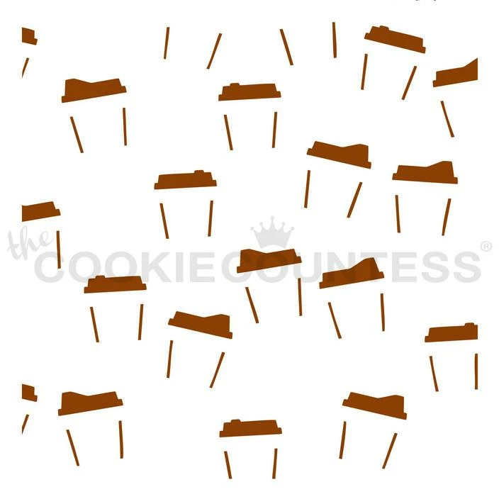 Cookie Countess Latte Cups 3pc Stencil Stencils 5 Cookie Countess Latte Cups 3pc Stencil Stencils