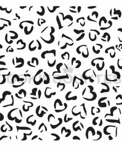 Cookie Countess Leopard Print Hearts 2pc Stencil Stencils
