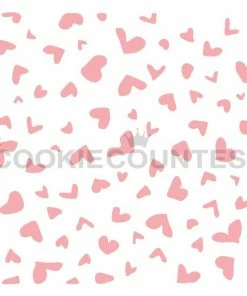 Cookie Countess Leopard Print Hearts 2pc Stencil Stencils