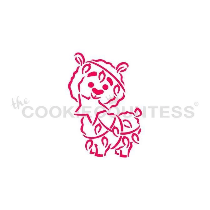 Cookie Countess Stencils Llama With Lights & Star PYO/DWC Stencil 3 Cookie Countess Stencils Llama With Lights & Star PYO/DWC Stencil