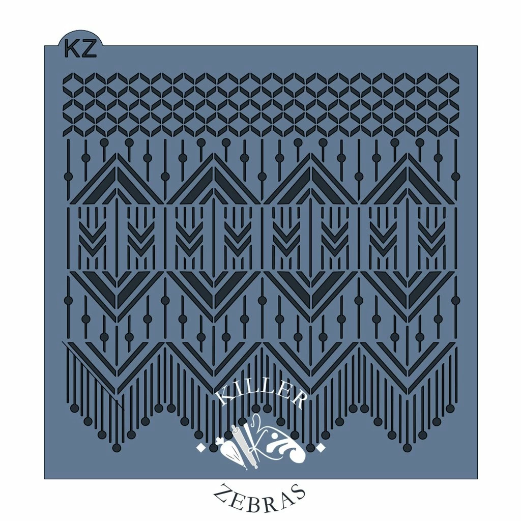 Killer Zebras Macrame KZ Stencil 3 Killer Zebras Macrame KZ Stencil