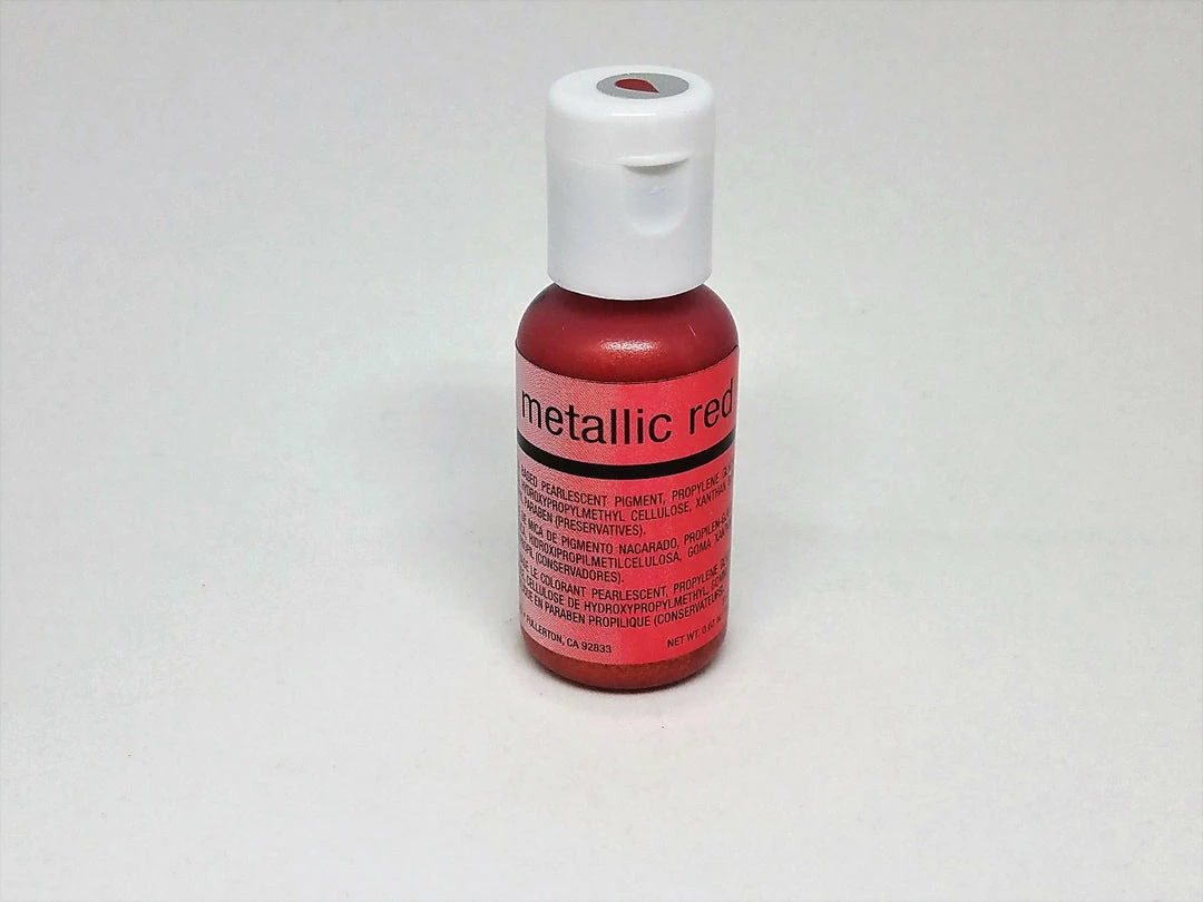 Linneas Supplies Metallic Red .67oz Chefmaster AIRBRUSH Color 3 Linneas Supplies Metallic Red .67oz Chefmaster AIRBRUSH Color