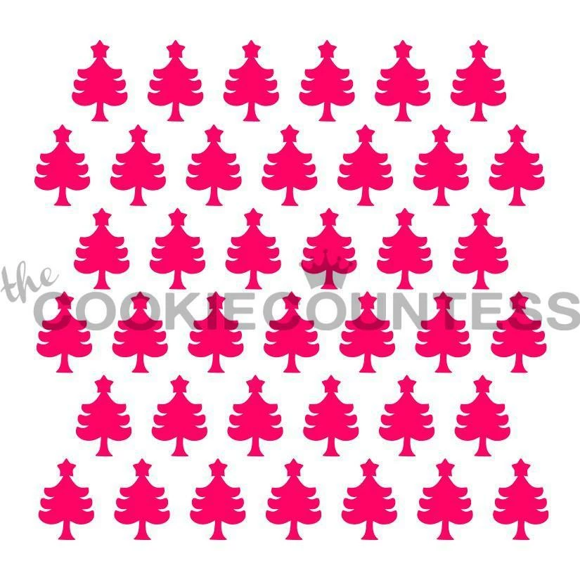 Cookie Countess Mini Trees Stencil 3 Cookie Countess Mini Trees Stencil