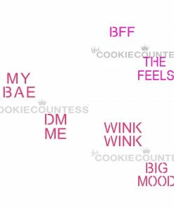 Cookie Countess Stencils Conversation MODERN Hearts LARGE 3 Pc Stencil Set