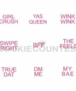 Cookie Countess Message MODERN Hearts (small) Stencil Stencils