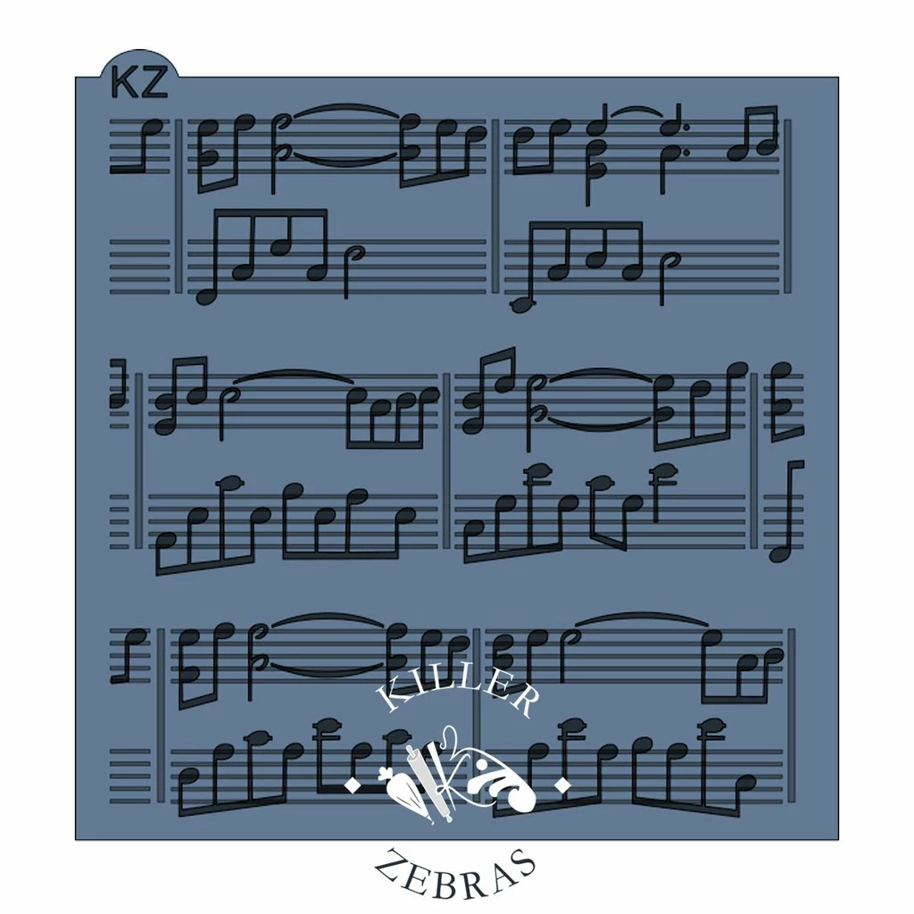 Killer Zebras Stencils Music Sheet 2pc KZ Stencil Set 4 Killer Zebras Stencils Music Sheet 2pc KZ Stencil Set