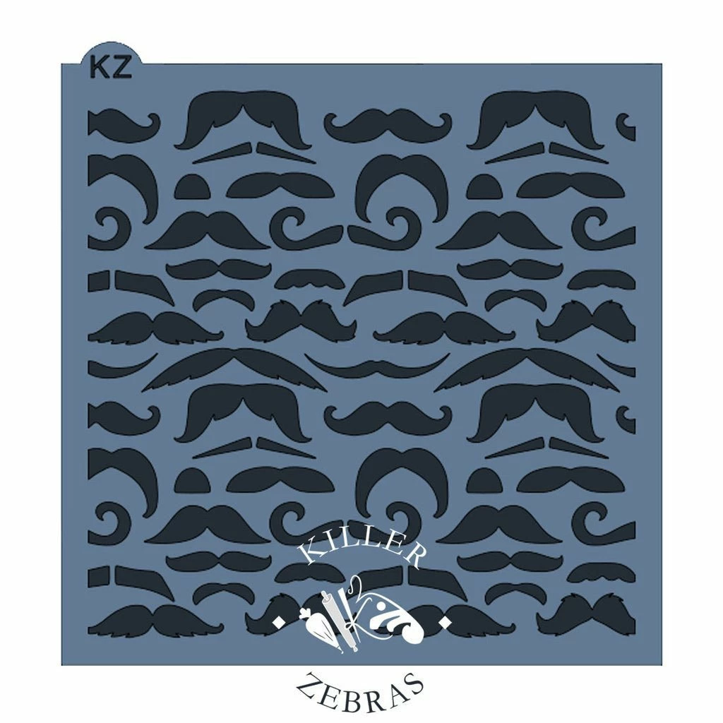 Killer Zebras Mustaches KZ Stencil 3 Killer Zebras Mustaches KZ Stencil