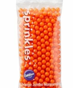Wilton Supplies Orange JUMBO Nonpareils SMALL Sprinkle Pouch