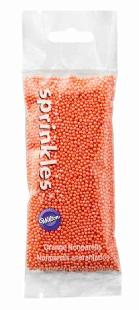 Wilton Orange Nonpareils SMALL Sprinkle Pouch Supplies 3 Wilton Orange Nonpareils SMALL Sprinkle Pouch Supplies