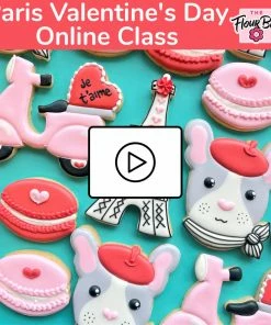 The Flour Box Paris Valentine's Cookie Decorating Class RECORDING With Optional Kit