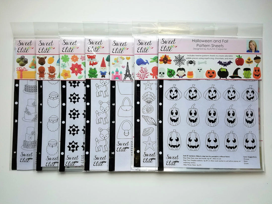 Sweet Elite Pattern Sheets For Royal Icing Transfers BUNDLE 3 Sweet Elite Pattern Sheets For Royal Icing Transfers BUNDLE