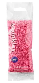 Wilton Pink Nonpareils SMALL Sprinkle Pouch Supplies 3 Wilton Pink Nonpareils SMALL Sprinkle Pouch Supplies