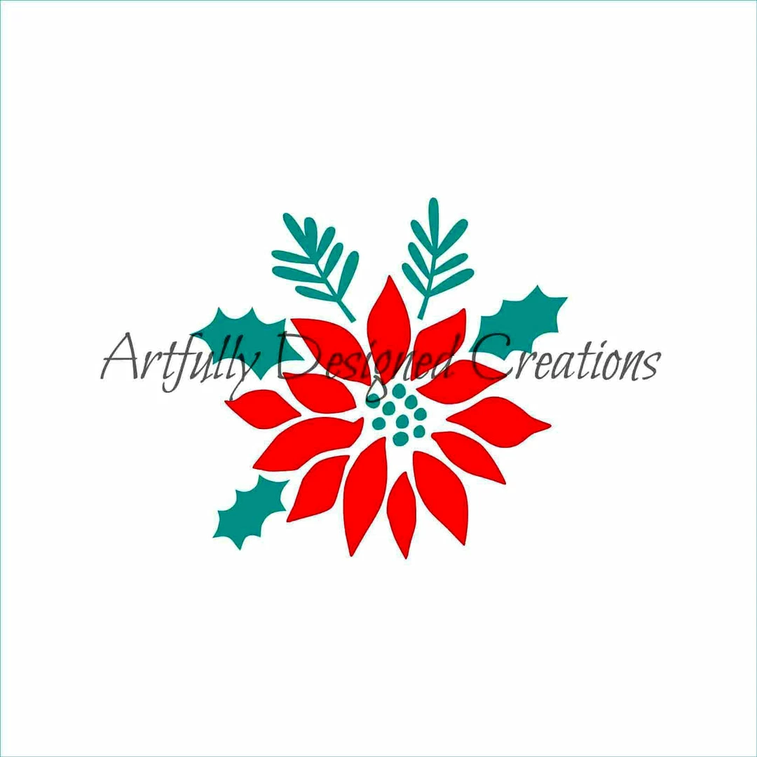 Bee Baked Art Poinsettia 2pc ADC Stencil 3 Bee Baked Art Poinsettia 2pc ADC Stencil