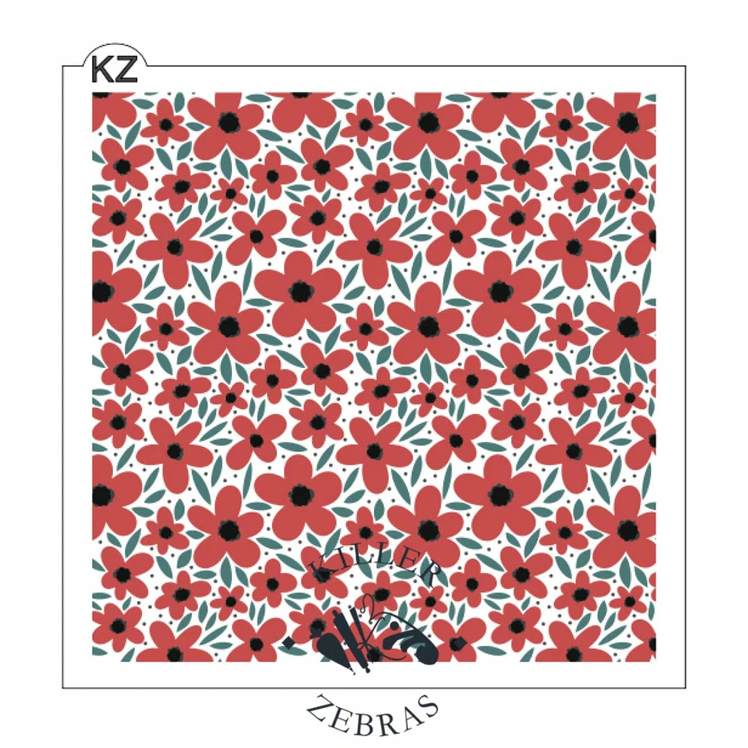 Killer Zebras Poppies 3pc KZ Stencil 3 Killer Zebras Poppies 3pc KZ Stencil