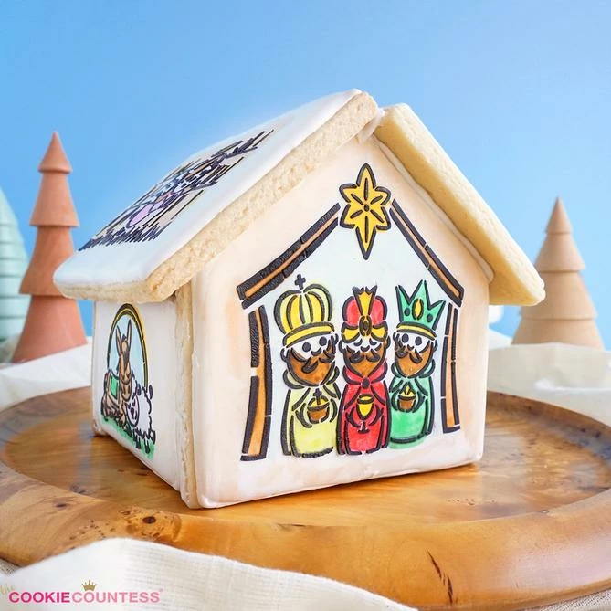 Cookie Countess Christmas Manger 4pc PYO Stencil Set Stencils 5 Cookie Countess Christmas Manger 4pc PYO Stencil Set Stencils