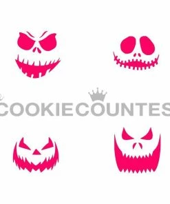 Cookie Countess Pumpkin Faces (four) Stencil Stencils