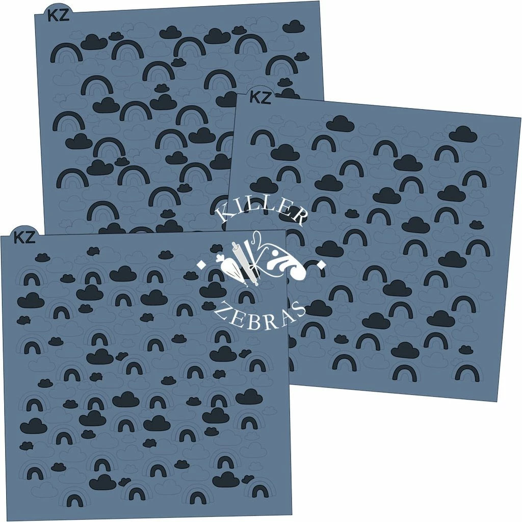 Killer Zebras Stencils Rainbows 3pc KZ Stencil Set 4 Killer Zebras Stencils Rainbows 3pc KZ Stencil Set