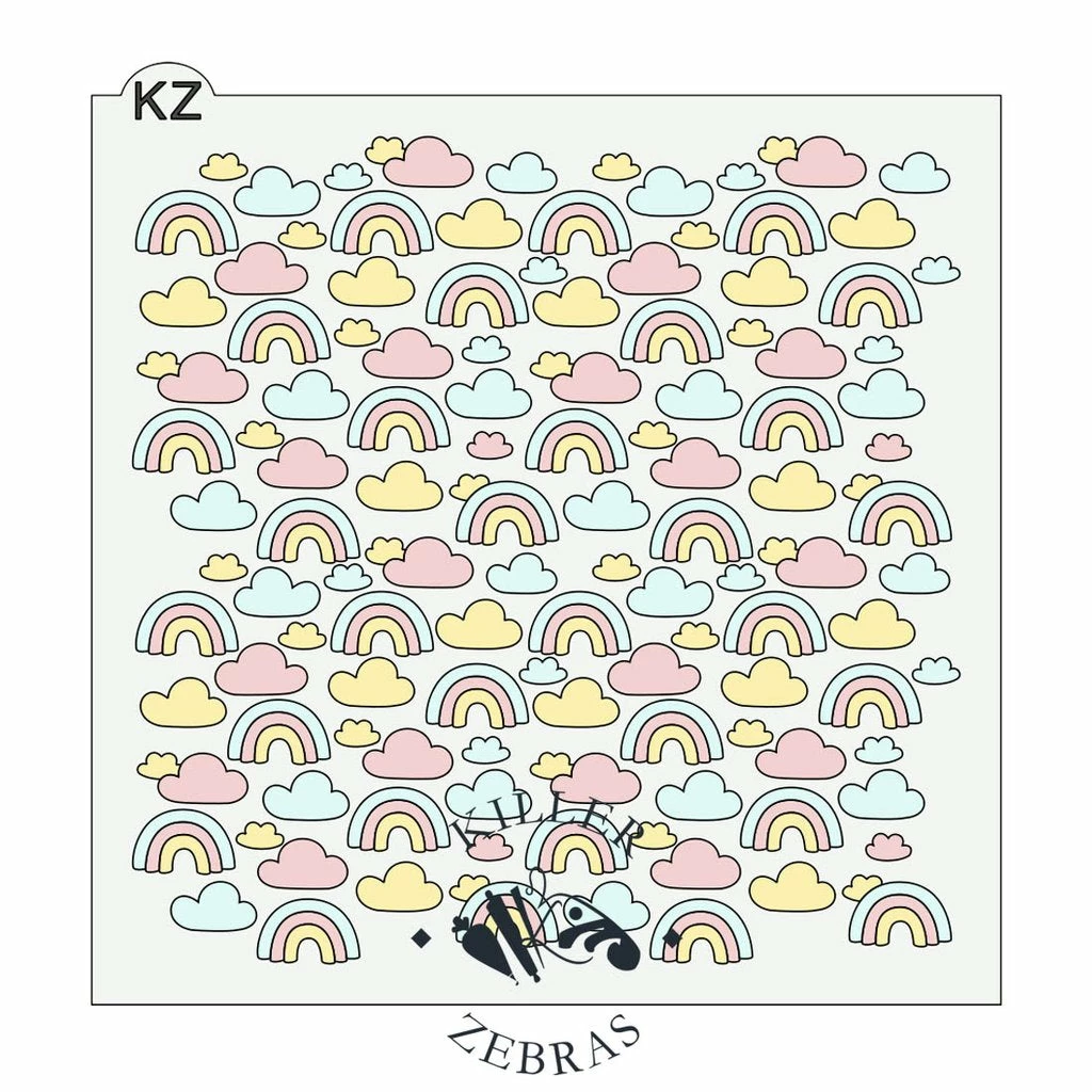 Killer Zebras Stencils Rainbows 3pc KZ Stencil Set 3 Killer Zebras Stencils Rainbows 3pc KZ Stencil Set