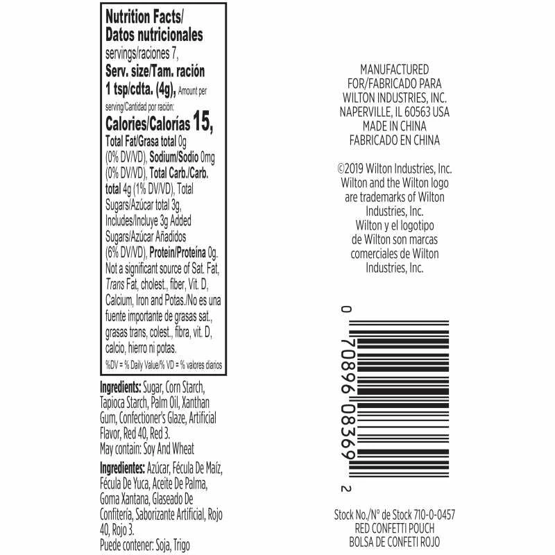 Wilton Supplies Red Confetti SMALL Sprinkle Pouch 5 Wilton Supplies Red Confetti SMALL Sprinkle Pouch