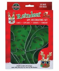 R&M International Cutters Reindeer 6pc Decorating Set