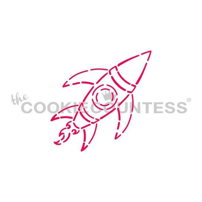Cookie Countess Stencils Rocket PYO Stencil 3 Cookie Countess Stencils Rocket PYO Stencil