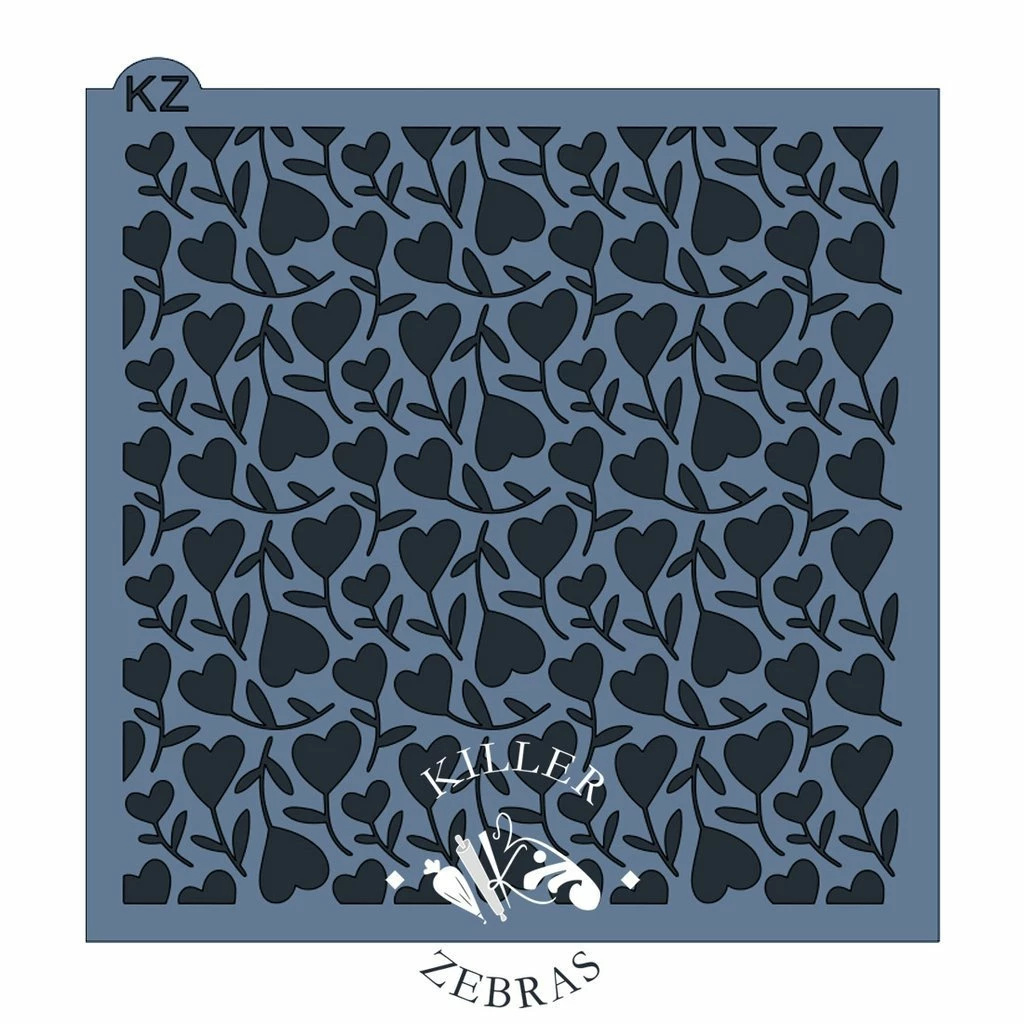 Killer Zebras Stencils Rose Hearts KZ Stencil 3 Killer Zebras Stencils Rose Hearts KZ Stencil