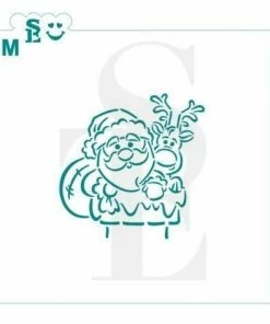 Cookie Countess Stencils Santa And Reindeer PYO SE Stencil