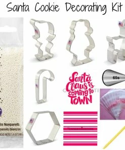 Flour Box Bakery Santa Claus Cookie Decorating Kit Cutters