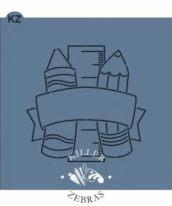 Killer Zebras School Banner KZ Cookie Cutter And Stencil SET