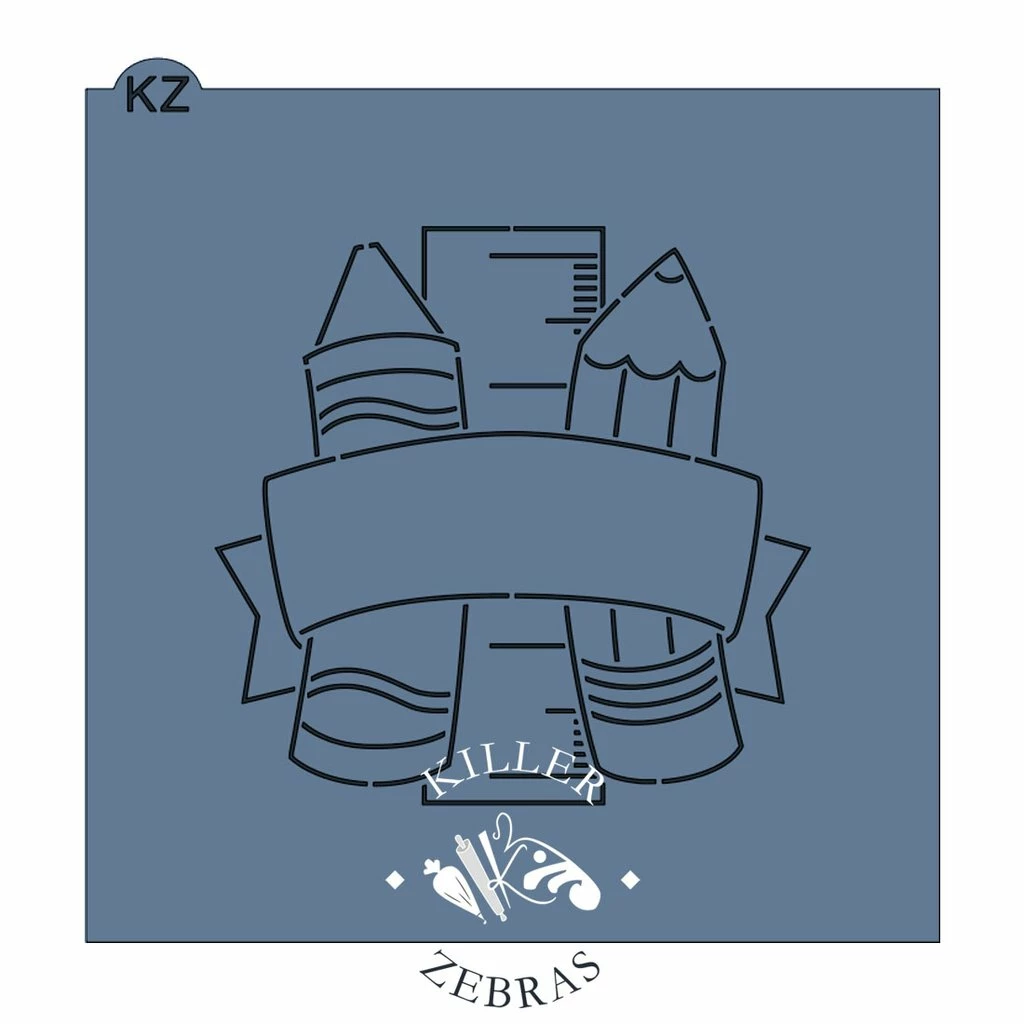 Killer Zebras School Banner KZ Cookie Cutter And Stencil SET 4 Killer Zebras School Banner KZ Cookie Cutter And Stencil SET