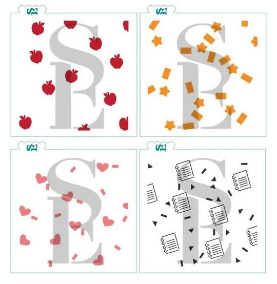 Stencil Expressions Stencils School Tools 4pc SE Stencil 4 Stencil Expressions Stencils School Tools 4pc SE Stencil