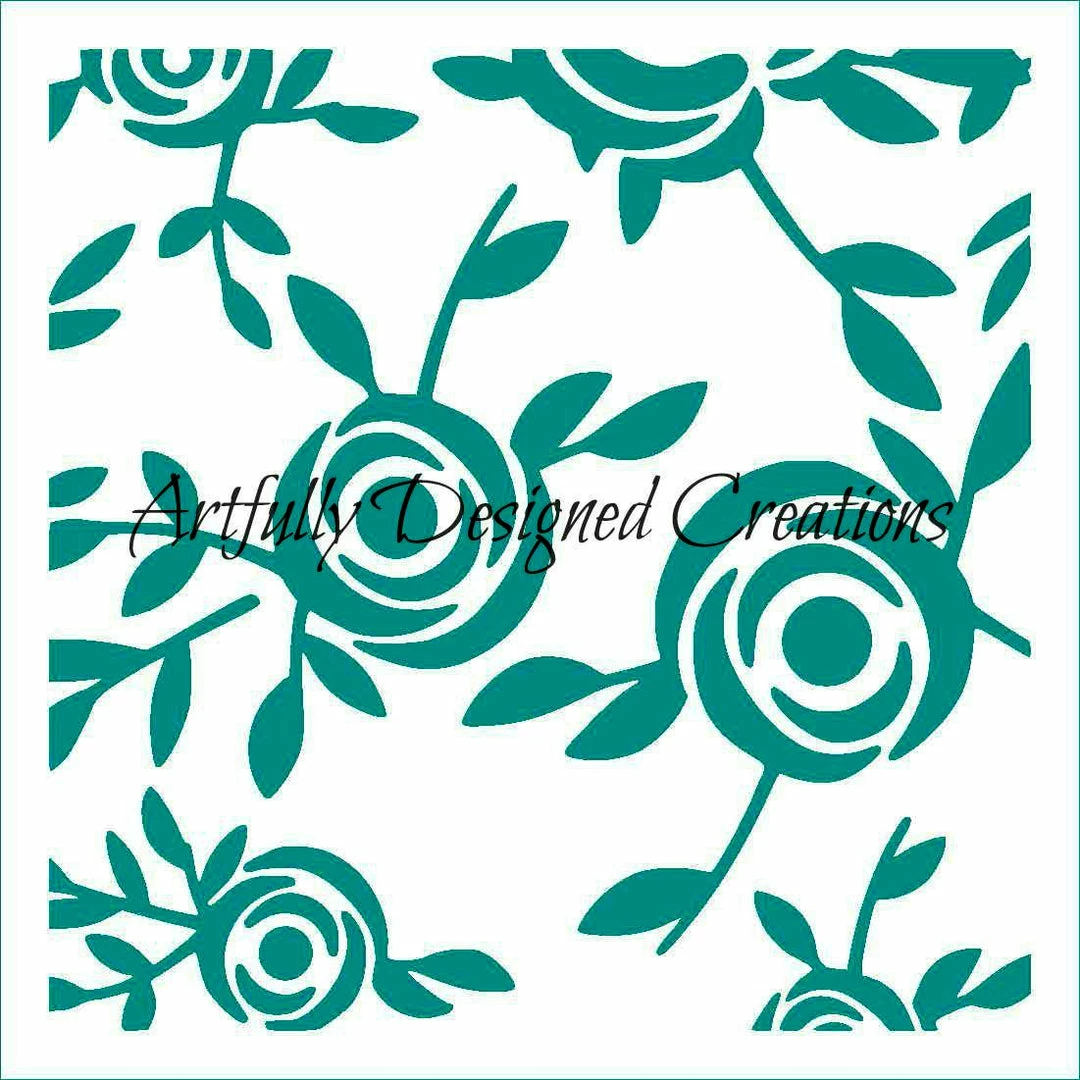 Bee Baked Art Stencils Simple Rose ADC Stencil 3 Bee Baked Art Stencils Simple Rose ADC Stencil