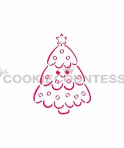 Cookie Countess Smiling Christmas Tree PYO Stencil Stencils