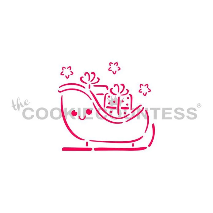 Cookie Countess Smiling Sleigh PYO Stencil 3 Cookie Countess Smiling Sleigh PYO Stencil