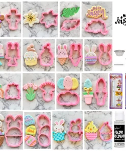 Flour Box Bakery Spring Into Easter 2022 Cookie Cutter Set, Stencil, And Digital Decorating Guide