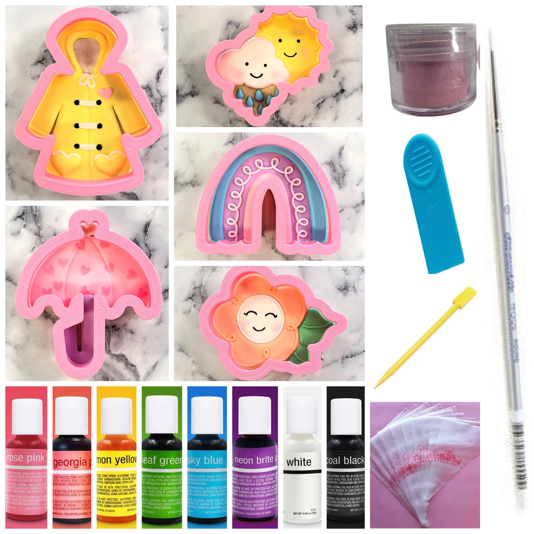 Flour Box Bakery Cutters Spring Showers Cookie Cutter Decorating Kit 3 Flour Box Bakery Cutters Spring Showers Cookie Cutter Decorating Kit