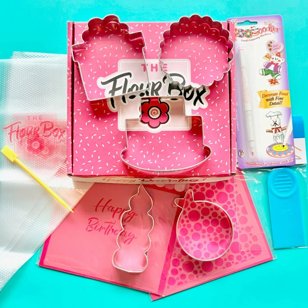 The Flour Box Cutters Birthday Cookie Decorating Kit 5 The Flour Box Cutters Birthday Cookie Decorating Kit