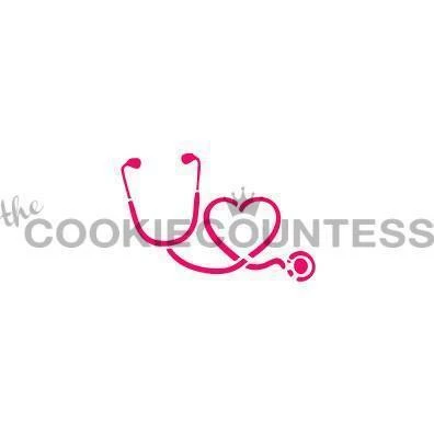 Cookie Countess Stencils Stethoscope Heart Stencil 3 Cookie Countess Stencils Stethoscope Heart Stencil