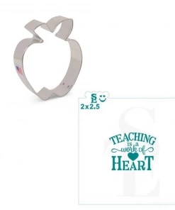 Ann Clark,Stencil Expression Cutters Apple Cutter And Teaching Is A Work Of Heart BUNDLE