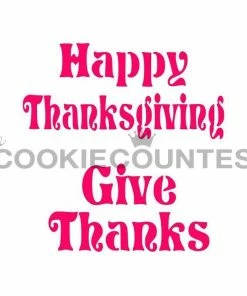 Cookie Countess Thanksgiving Phrases Stencil