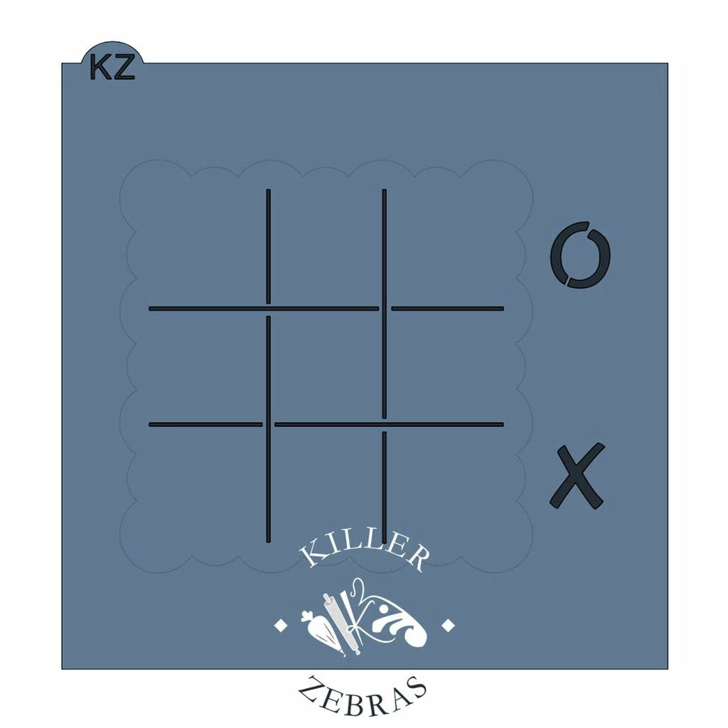 Killer Zebras Tic-Tac-Toe Cutter And Stencil SET 5 Killer Zebras Tic-Tac-Toe Cutter And Stencil SET