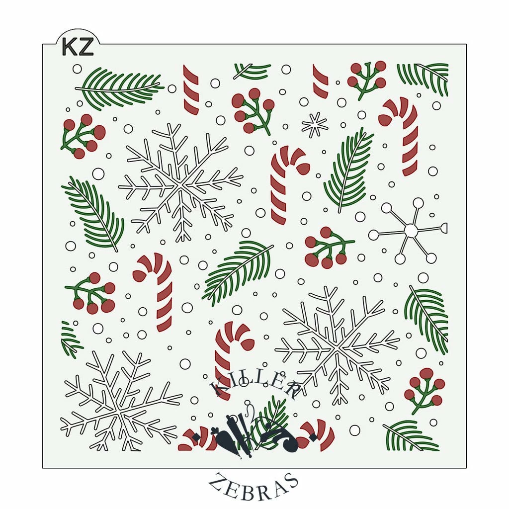 Killer Zebras Tis The Season 3pc KZ Stencil 3 Killer Zebras Tis The Season 3pc KZ Stencil